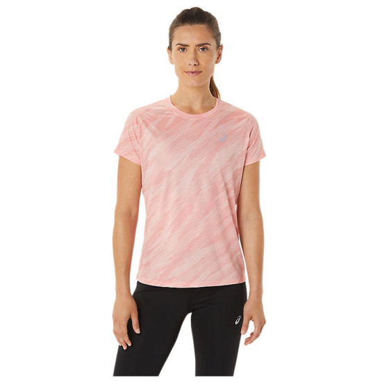 Asics Γυναικεία κοντομάνικη μπλούζα Core All Over Print SS Top